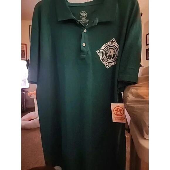 AMERICAN FIGHTER Polo Shirt ABILENE Athletic Biker MMA XL NWT A101 Excellent - Picture 3 of 6